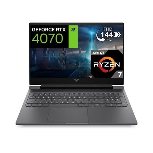 Victus By HP Laptop 16-S0019Nf - Amd Ryzen 7 - 7840Hs / Jusqu'À 5.1 Ghz - Freedos - Geforce Rtx 4070 - 16 Go Ram - 512 Go SSD Nvme, Tlc - 16.1" Ips 1920 X 1080 (Full Hd) @ 144 Hz - Gigabit Ethernet - Wi-Fi 6, Bluetooth - Clavier : Français