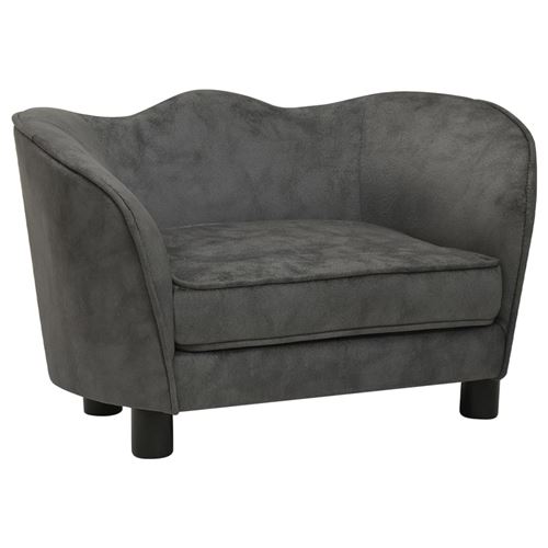 Comparer les prix de vidaXL Canapé pour chien Gris foncé 66x43x40 cm Peluche