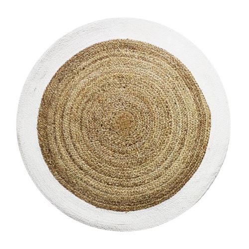 Tapis DECO Jute diam 90 cm - Bord Blanc