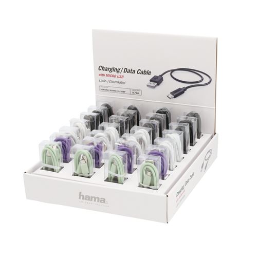 Hama Câble de charge/données, USB-A - micro-USB, 0,75 m, vendu à l'unité
