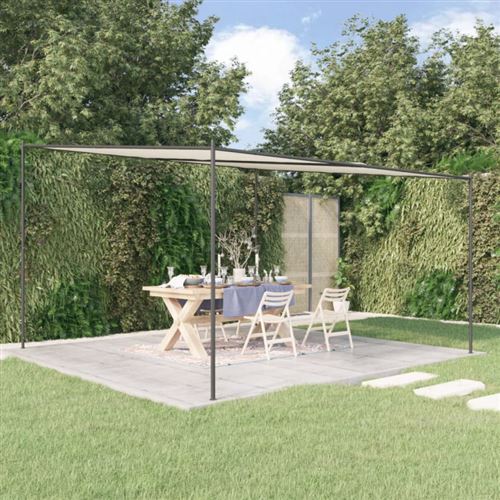 Belvédère blanc 4x4 m 180 g m² tissu et acier