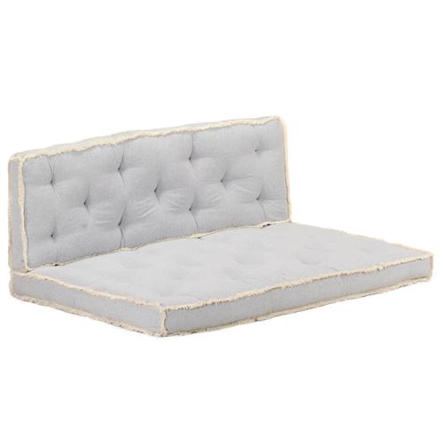 vidaXL Ensemble de coussins de canapé palette 2 pcs Gris