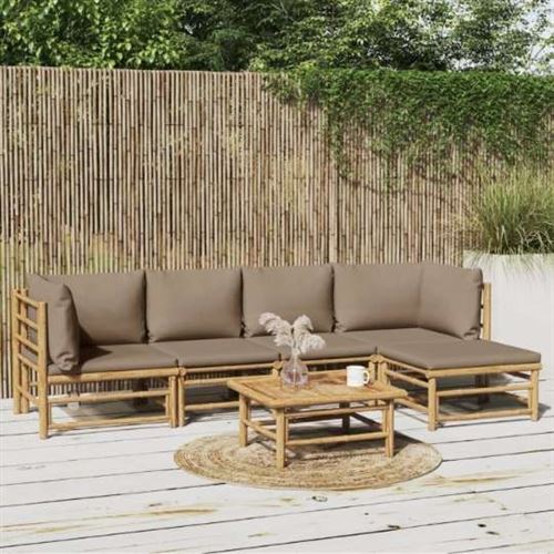 Non Communiqué Marron Salon De Jardin Modulable Vidaxl 5 Personnes 6 Pieces 69 X 55 X 65 Cm Bambou