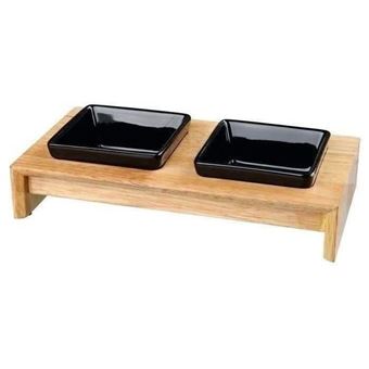 TRIXIE Set écuelles 28x5x15cm - 2x0,2l - Noir - Pour chien - 1