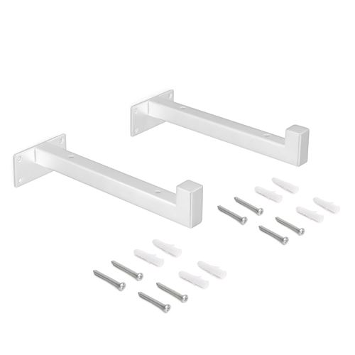 Emuca Blanc Jeu De Supports Pour Étagères En Bois Shelf Droit Avec Tube Carré, Acier, Peint En - Image 3