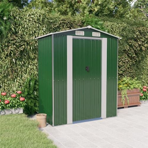 Vidaxl - Abri de jardin Vert 192x108x223 cm Acier galvanis&eacute;