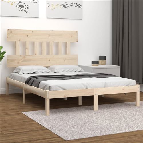 vidaXL Cadre de lit sans matelas 120x190 cm bois massif3104708