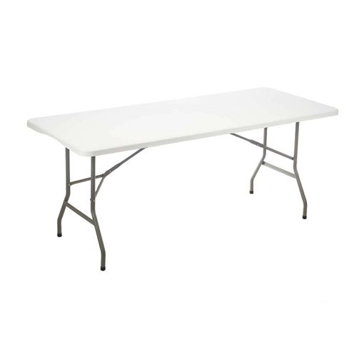 Table Blanc Métal Polyéthylène 183 x 76 x 74 cm