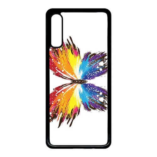 Coque My-Kase pour Galaxy A70 - papillon multicolor - Plastique Noir