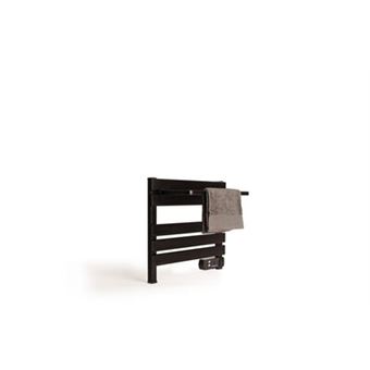 Warm towel mini 150w - sèche-serviettes électrique mural - avec étagère supplémentaire - noir - 1