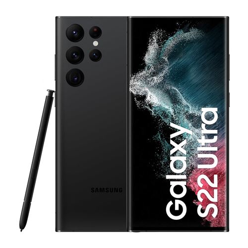 Samsung Galaxy S22 Ultra - 5G smartphone - double SIM - RAM 8 Go / Mémoire interne 128 Go - écran OEL - 6.8"" - 3088 x 1440 pixels (120 Hz) - 4x caméras arrière 108 MP, 12 MP, 10 MP, 10 MP - front camera 40 MP - noir fantôme État correct - N/A reconditionné disponible sur Fnac