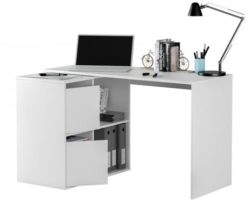 Paris Prix - Bureau Angle Modulable 4 Positions 120cm Blanc