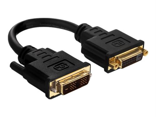 Purelink PureInstall PI070 - Adaptateur DVI - liaison simple - DVI-D (F) pour DVI-D (M) - 10 cm - noir