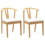 Chaise de bureau Lot de 2 Bois massif Intérieur H. 80.5 cm