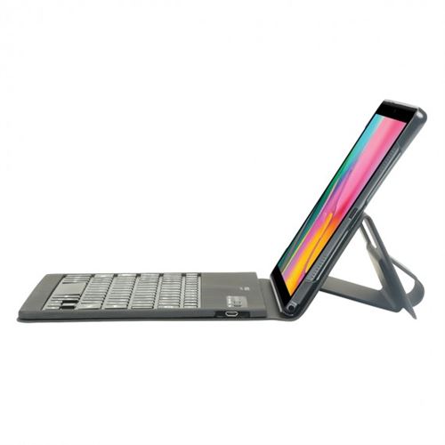 ROOFEI Étui de protection pour Samsung Galaxy Tab A8 avec clavier – QWERTZ  Allemand 7 couleurs éclairage multi-touch avec support pour stylet pour