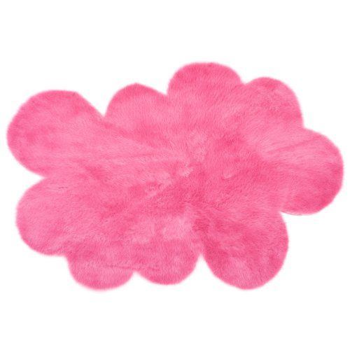 Tapis enfant pilepoil - Nuage rose fushia 140 x 200 cm - fausse fourrure - Fabrication Française