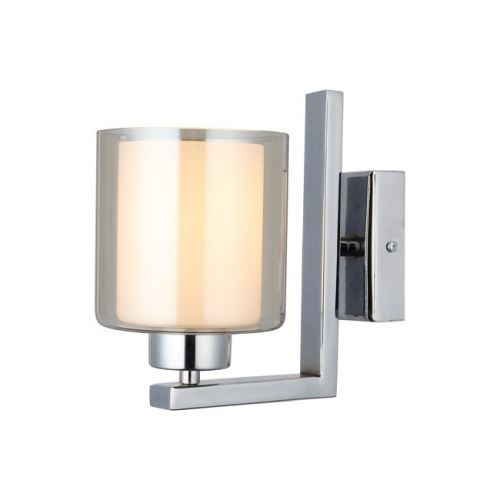 HOMEMANIA Lampe Murale Voda - Applique - Chrome en Métal, Verre, 12 x 21 x 20 cm, 1 x E27, Max 40W