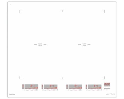 Airlux ATIF64WHM - Table de cuisson à induction - 4 plaques de cuisson - Niche - largeur : 56 cm - profondeur : 49 cm - blanc