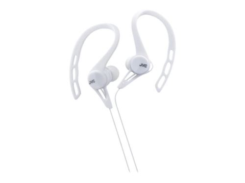 JVC HA-ECX20 - In-ear hoofdtelefoons - inwendig - bevestiging over het oor - met bekabeling - 3,5 mm-stekker - wit