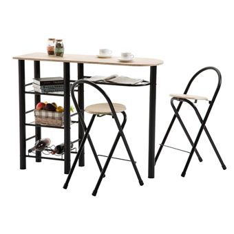 Ensemble Style Avec Table Haute De Bar Mange Debout Comptoir Et 2
