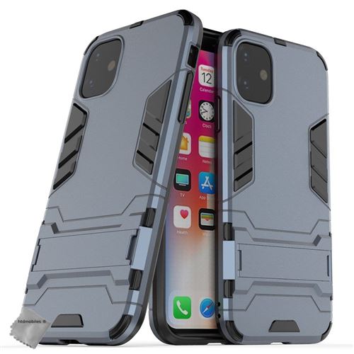 Housse etui coque rigide anti choc pour Apple iPhone 11 + film ecran - BLEU FONCE - htdmobiles