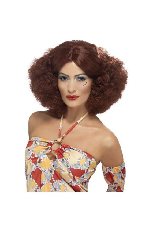 Perruque afro femme auburn annees 70