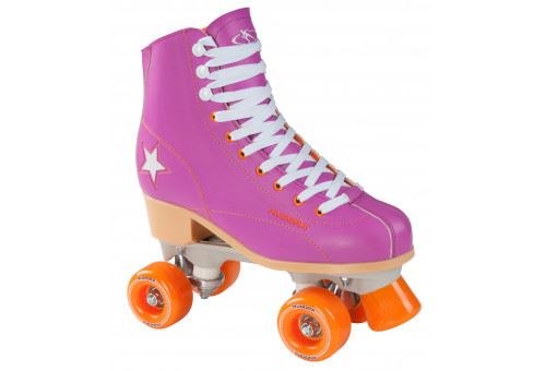 Hudora Patins à Roulettes Disco - Rollers - Violet/Orange - Taille 39