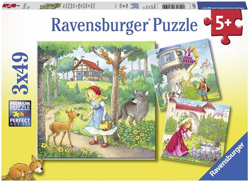 Ravensburger puzzle Raiponce, petit chaperon rouge… 3x49p