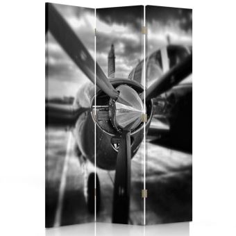 Paravent Déco 3 Panneaux 110x150 Cm - Impression Toile Double Face, Pliable, Pour Chambre, Salon, Bureau - Version Classique Ou 360°