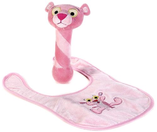 Lelly Lelly770603 26–17 cm bébé panthère rose Bavoir avec jouet en Single Box