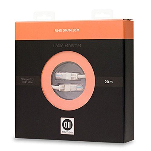 D2 Diffusion Gris D2rj45d2000 Câble Ethernet Rj45 Droit Mâle Cat 6 20 M