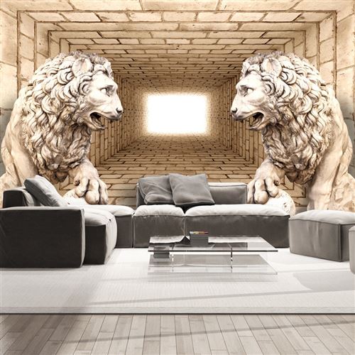 Papier peint Mystery of lions-Taille L 100 x H 70 cm