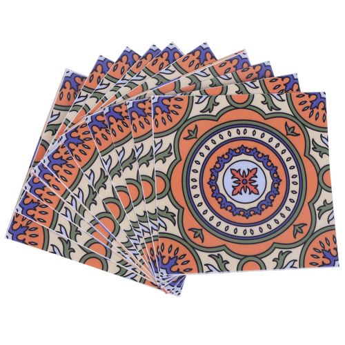 Autocollant Mural de Carreaux Antidérapant Étanche de Style Bohème 10Pcs - Type 1