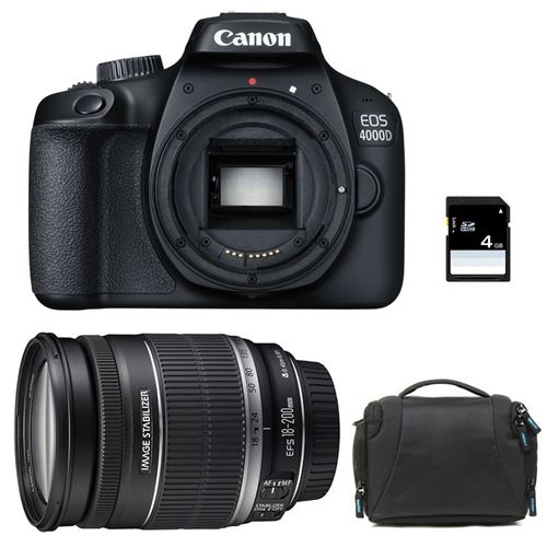 Canon Eos 4000D + 18-200 Is + Sac + Sd 4Go