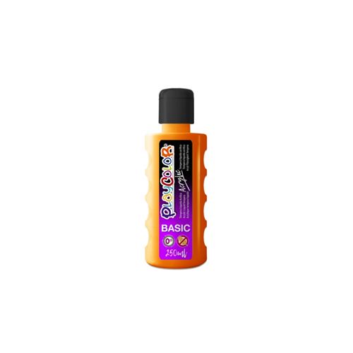 Bidon Peinture Liquide Acrylique 250 ml. - Couleur Orange - Playcolor - Acrylic Basic - 18531