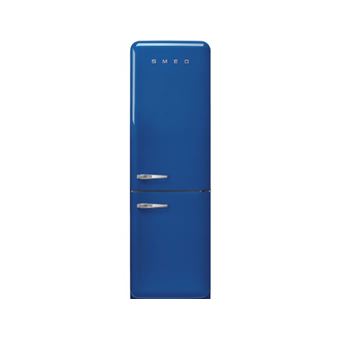 Réfrigérateur congélateur pose libre, volume total 331 L , réfrigérateur 234 L air ventilé, congélateur 97 L no frost, zone extra fresh 0°C, compartiment congélation rapide, éclairage LED, niveau sonore 37 dB, classe A+++, design rétro, blEU - 1