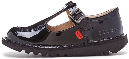 Kickers Kick T-Bar Classic Infant Back to School Chaussures in Patent Noir 112531 [UK 6 EU 23]