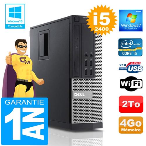 Pc dell 990 sff core i5-2400 ram 4go disque 2 to wifi w7 État correct - Dell reconditionné disponible sur Fnac