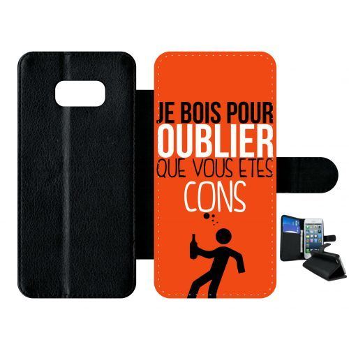Etui à rabat samsung galaxy s8+ plus je bois pour oublier que vous etes con 10