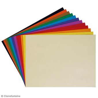 Pochette dessin couleurs Clairefontaine Etival Color 24 x 32 cm 12 Feuilles 160g Couleurs Vives