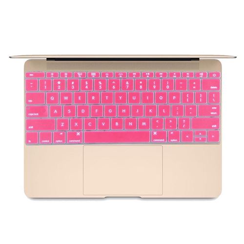 (#101) Soft 12 inch Silicone Keyboard Protective Cover Skin for new MacBook, American Version(Magenta)