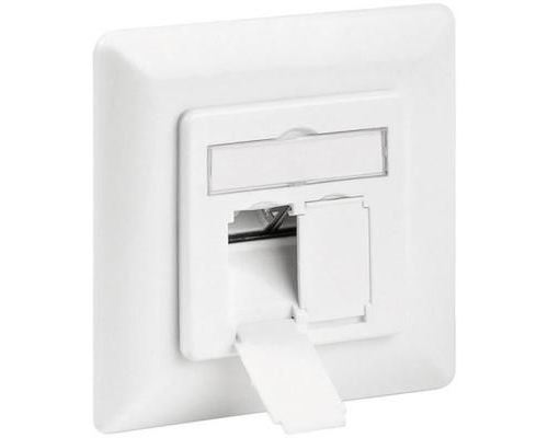 Prise r&eacute;seau encastr&eacute; insert avec plaque centrale et ch&acirc;ssis CAT 6A 2 po