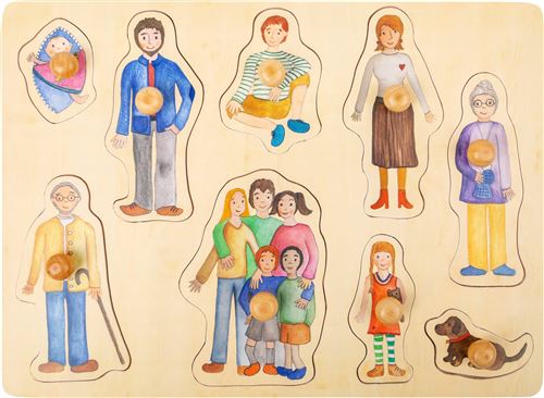 Small Foot puzzle de forme Famille bois junior 9 pièces
