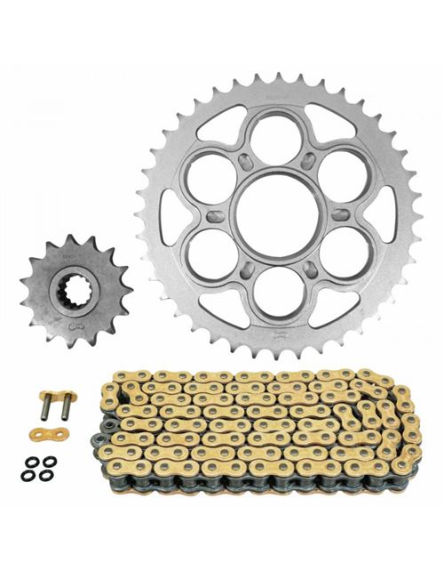 Kit chaine adaptable ducati 1200 multistrada 2010+2017, multistrada s 2010+2017, multi strada abs 2010+2017 530 15x40