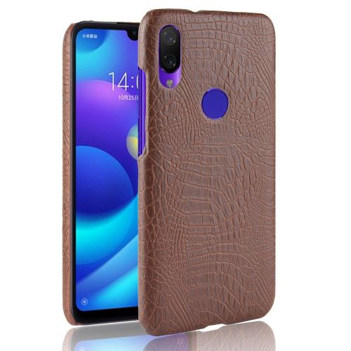 Etui en PU crocodile dur café pour votre Xiaomi Redmi Note 7