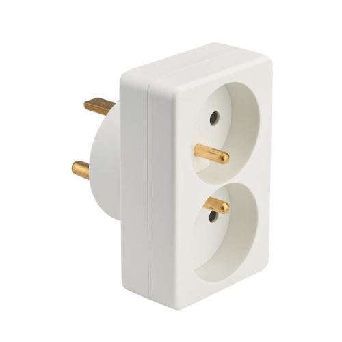 Debflex - adaptateur entree 2X2P+T 16A sortie 2P+T 20A 4400W blanc