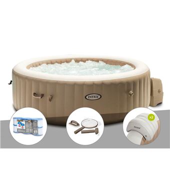 kit spa gonflable intex purespa sahara rond bulles 4 places 6 filtres kit d entretien 2 appuie tetes spas achat prix fnac