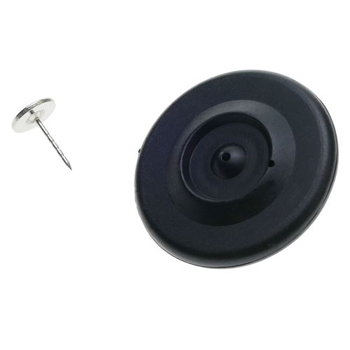 Étiquette antivol compatible EAS RF 8,2 MHz 48 mm noir avec broche 25 unités