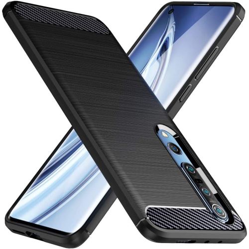 Coque brossée noire pour Xiaomi Mi 10 PRO Carbon Fiber Antichoc