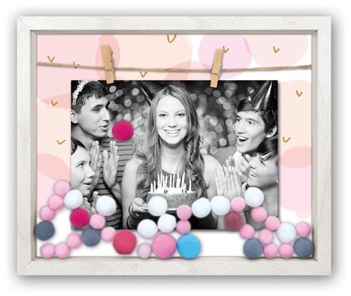 ZEP S.r.l. Bubbles Cadre Photo en Bois Blanc 13 x 18 cm